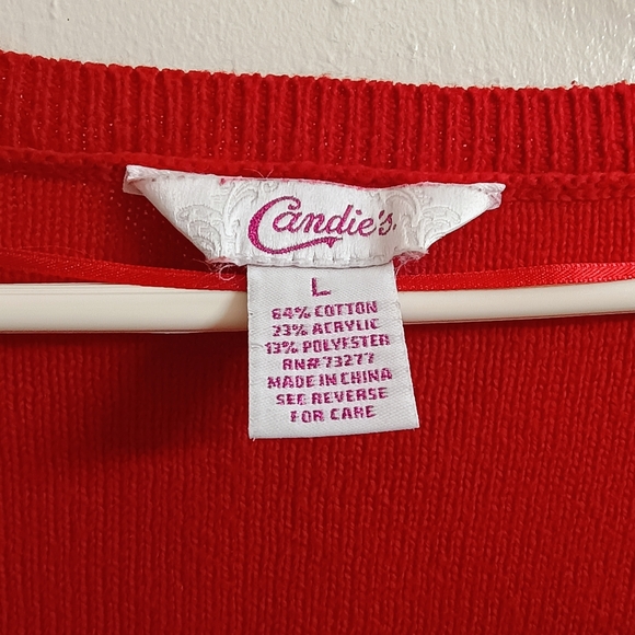 Candie's Red Sweater with Stud Accents - Picture 3 of 3